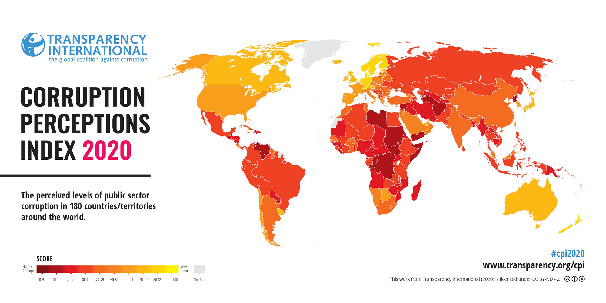 Corruption index by country globally