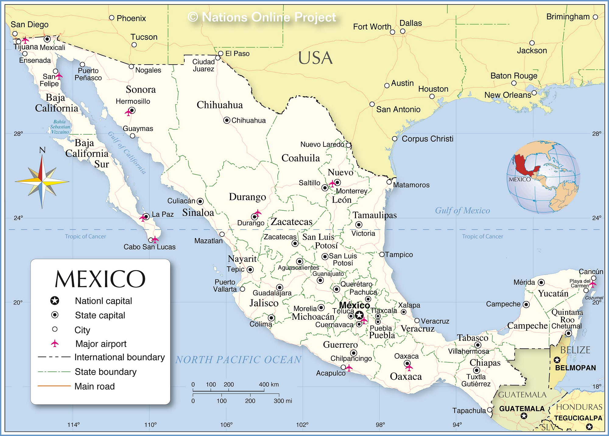 Mexico Administrative map, political map