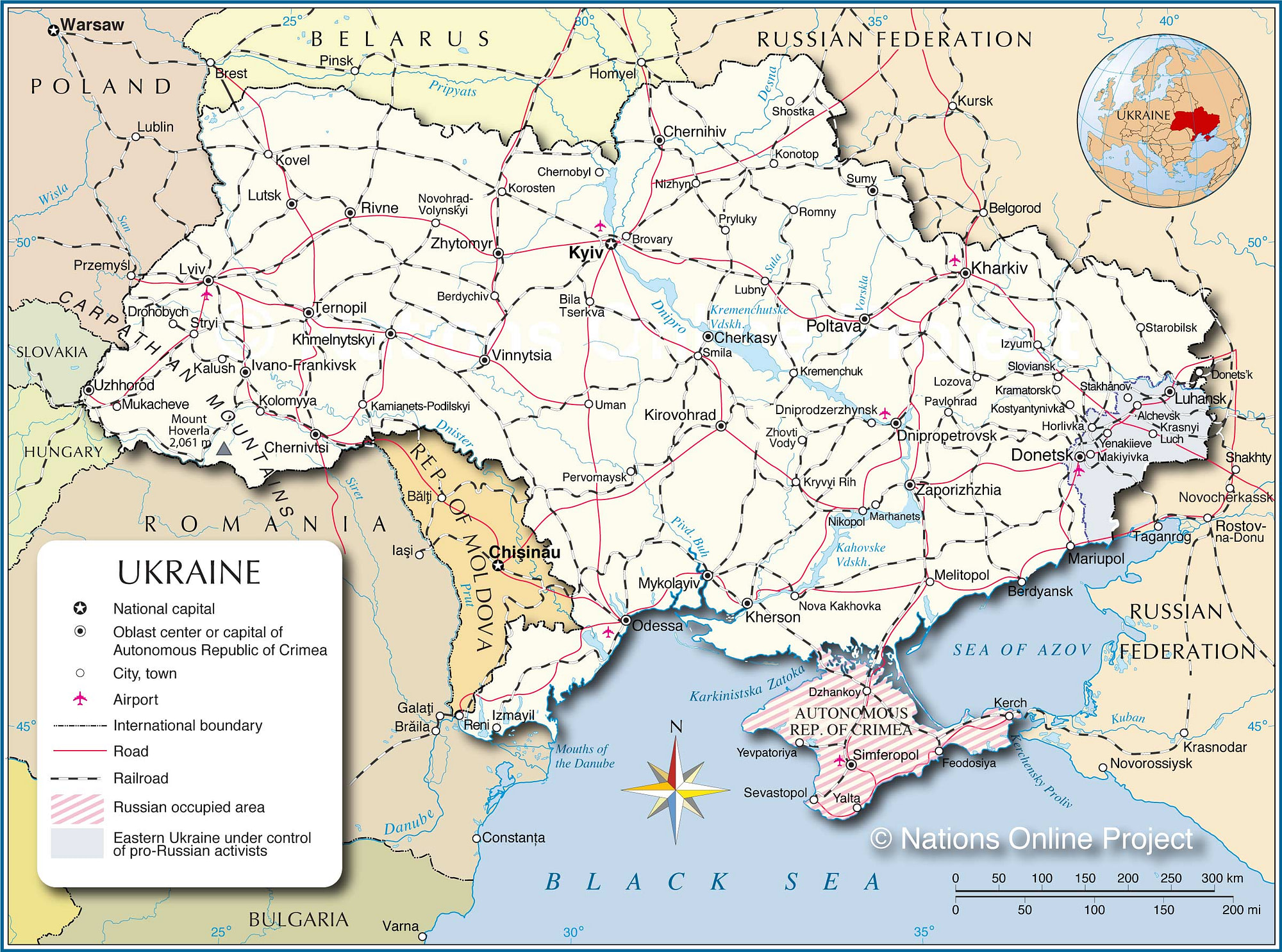 Ukraine Political Map 2017